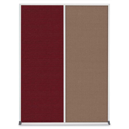 United Visual Products Double Door Radius Corkboard, 48"X36", W UV8003-WHITE-PUMICE